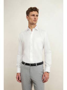 Louis Philippe - Men White Classic Fit Full Sleeves Formal Shirt