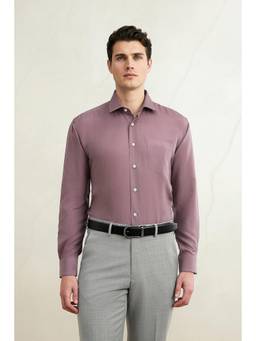 Louis Philippe - Men Mauve Classic Fit Full Sleeves Formal Shirt