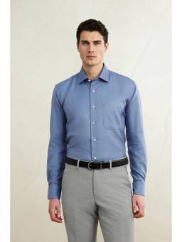 Louis Philippe - Men Blue Lx-Cl-Classic Full Sleeves Formal Shirt