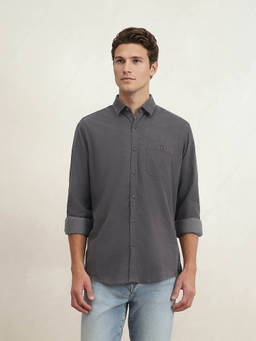 Louis Philippe - Men Purple Slim Fit Full Sleeves Casual Shirt