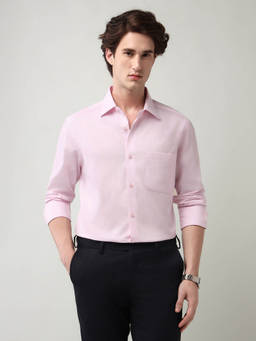 AD By Arvind - Textured Regular Fit Shirt Pink