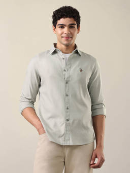 U.S. Polo Assn. Denim Co. - Mens Twill Regular Fit Shirt Green