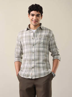 U.S. Polo Assn. Denim Co. - Mens Twill Windowpane Checked Shirt Green