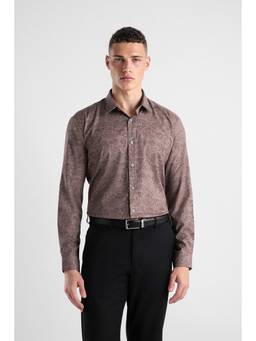 Van Heusen - Men Brown Slim Fit Printed Full Sleeves Formal Shirt