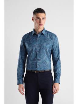 Van Heusen - Men Blue Slim Fit Printed Full Sleeves Formal Shirt