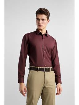 Van Heusen - Men Maroon Slim Fit Full Sleeves Formal Shirt