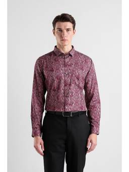 Van Heusen - Men Purple Slim Fit Printed Full Sleeves Party Shirt
