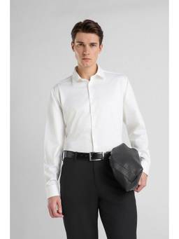 Van Heusen - Men White Custom Fit Full Sleeves Formal Shirt