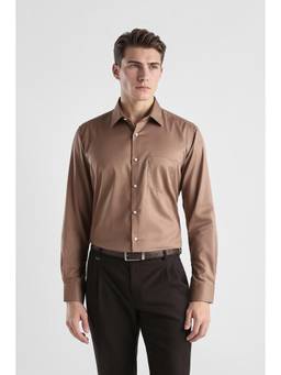 Van Heusen - Men Brown Custom Fit Full Sleeves Formal Shirt