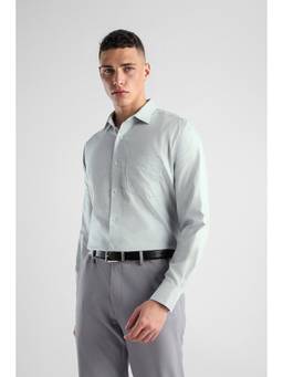 Van Heusen - Men Light Grey Custom Fit Full Sleeves Formal Shirt