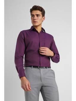 Van Heusen - Men Purple Custom Fit Full Sleeves Formal Shirt
