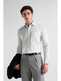 Van Heusen - Men Off White Slim Fit Printed Full Sleeves Formal Shirt