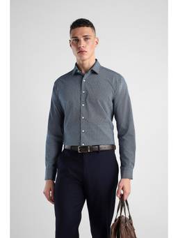 Van Heusen - Men Navy Slim Fit Printed Full Sleeves Formal Shirt