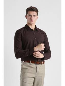 Van Heusen - Men Chocolate Slim Fit Full Sleeves Formal Shirt