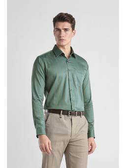 Van Heusen - Men Green Slim Fit Striped Full Sleeves Formal Shirt