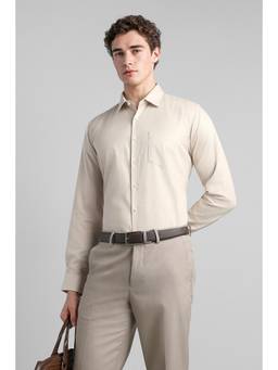 Van Heusen - Men Beige Slim Fit Full Sleeves Formal Shirt