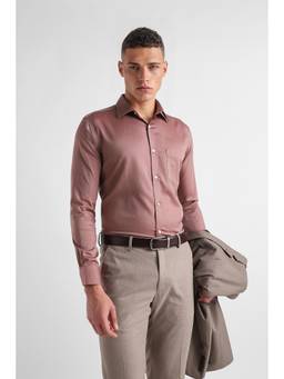 Van Heusen - Men Nude Tailored Fit Full Sleeves Formal Shirt