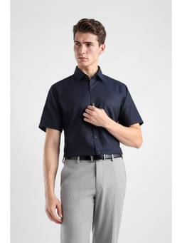 Van Heusen - Men Navy Custom Fit Half Sleeves Formal Shirt