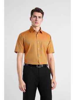 Van Heusen - Men Mustard Custom Fit Half Sleeves Formal Shirt