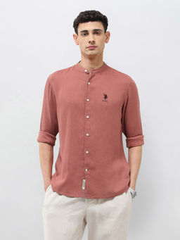 U.S. Polo Assn. Denim Co. - Mandarin Solid Regular Fit Shirt