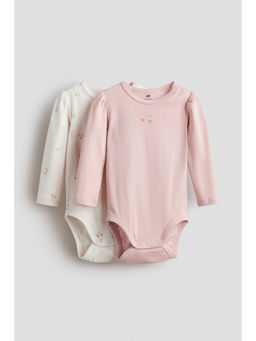 H&M - Kids Multi-Color 2-Pack Long-Sleeved Bodysuits