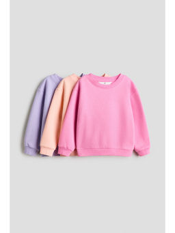 H&M - Girls Multi-Color 3-Pack Brushed-Inside Sweatshirts