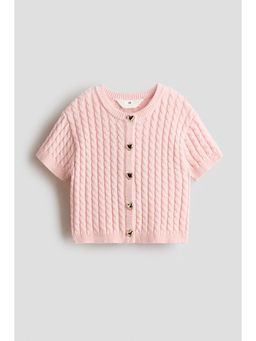 H&M - Girls Pink Cable-Knit Cardigan