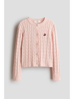 H&M - Girls Pink Cable-Knit Cardigan