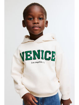 H&M - Boys White Embroidery-Detail Hoodie