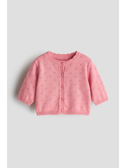 H&M - Kids Pink Cotton Pointelle Cardigan