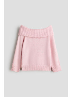 H&M - Girls Pink Off-The-Shoulder Jumper