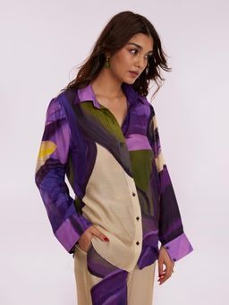 Poppi - Purple Wisteria Printed Shirt