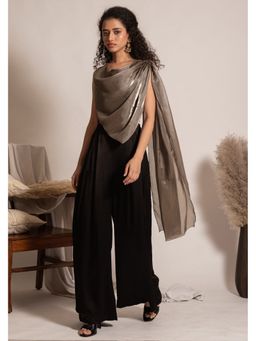 VANSHIKA AGARWAL LABEL - Women Black Barbara Top with Pant