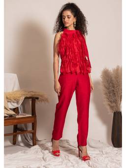 VANSHIKA AGARWAL LABEL - Women Red Alaya Co-Ord Set