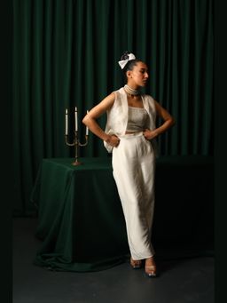 VANSHIKA AGARWAL LABEL - Women White Liana Co-Ord Set