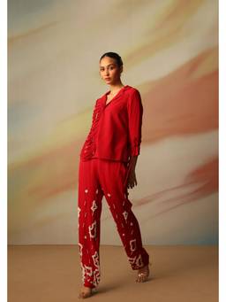 VANSHIKA AGARWAL LABEL - Women Red Alba Co-Ord Set