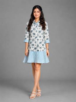 SHAYE - Women White Printed Rayon Dress