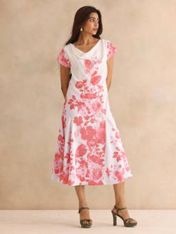 SHAYE - Women White Floral Polyester Dress