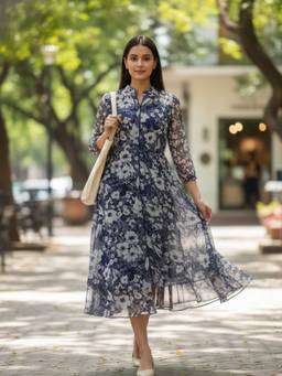 Souchii - Women Multi-Color Floral Synthetic Dress