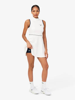 Lacoste - Women White Solid/Plain Polyester Blend Dress