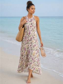 Moomaya - Women White Printed Spandex Dress