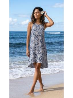 Moomaya - Women Blue Printed Spandex Dress