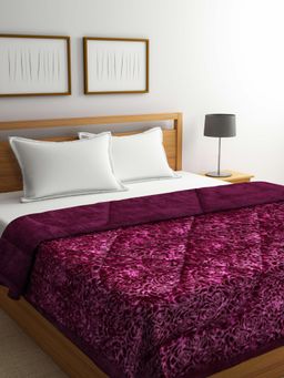 ARRABI - Purple Solid Polyester 950 Gsm Double Quilt