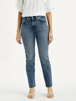 Levi's - Women'S 724 Med Indigo Straight Fit High Rise Jeans