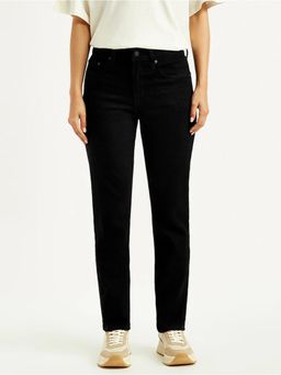 Levi's - Women'S Mid Rise 724 Slim Straight Fit Black Jeans