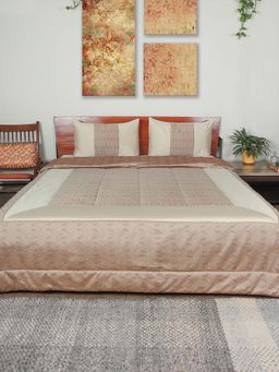 Zeba World - Zeba Quilt with 2 Pillow Shams 300TC Brown (Queen)