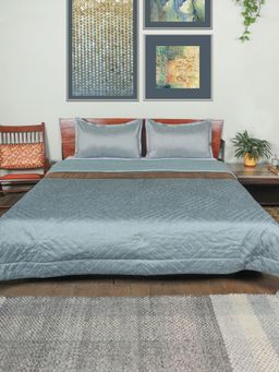 Zeba World - Zeba Quilt with 2 Pillowshams 300TC Blue (Queen)