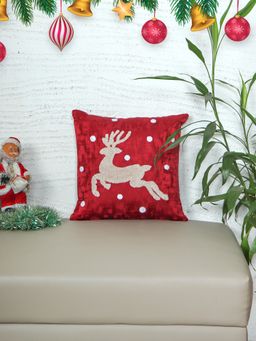 Zeba World - 1 Christmas Reindeer Cushion Cover for Sofa Bed (16x16 Inches)