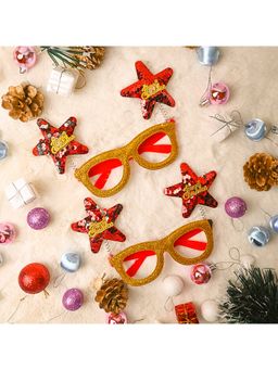 Voncasa - 2 Party Spectacles Golden Christmas Theme Party Glasses items Gifts