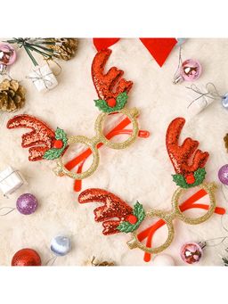 Voncasa - 2 Party Spectacles Red & Gold Christmas Theme Party Glasses items Gifts